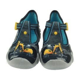 Scarpe per bambini Befado 110p321 pantofole nero blu grigio giallo 3