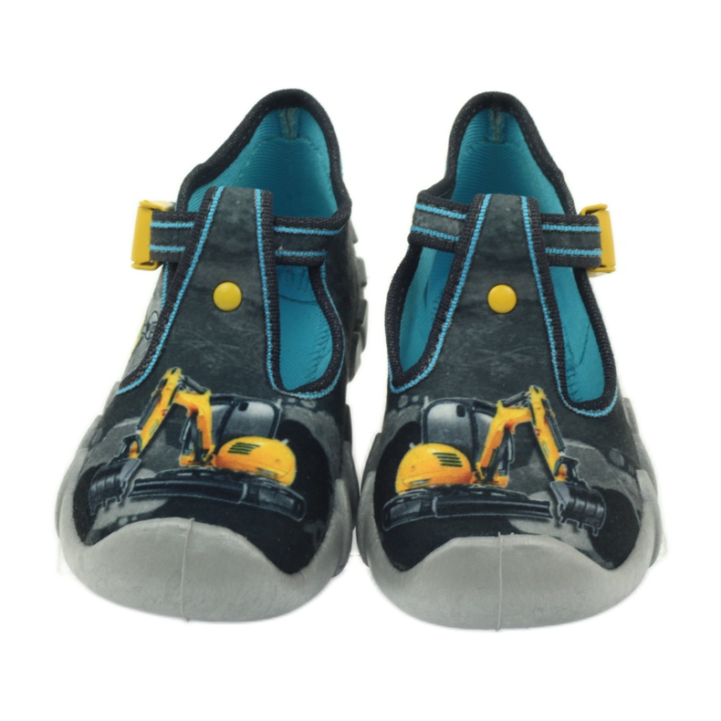 Scarpe per bambini Befado 110p321 pantofole nero blu grigio giallo 3
