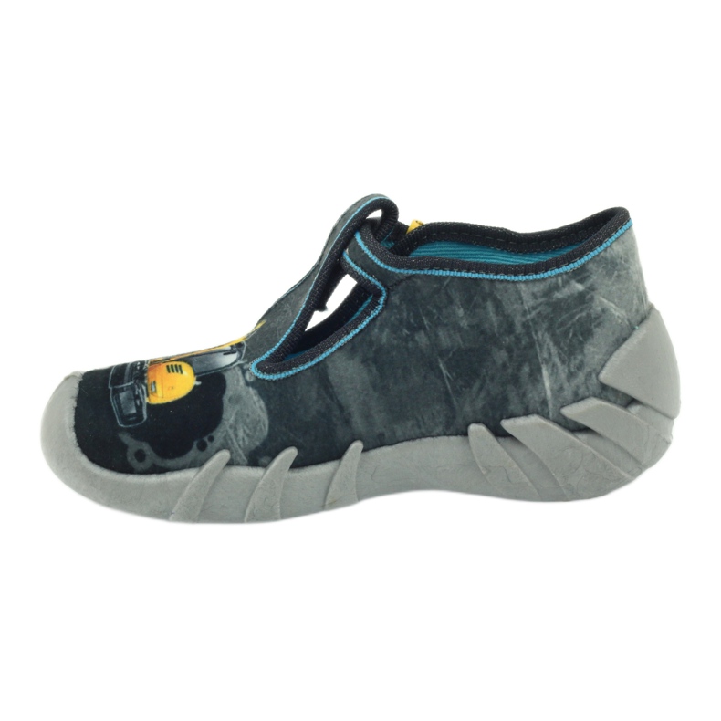 Scarpe per bambini Befado 110p321 pantofole nero blu grigio giallo 2