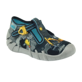 Scarpe per bambini Befado 110p321 pantofole nero blu grigio giallo 1