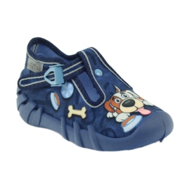 Ciabatte Befado 110p322 su fermagli con cane blu arancia blu navy 1