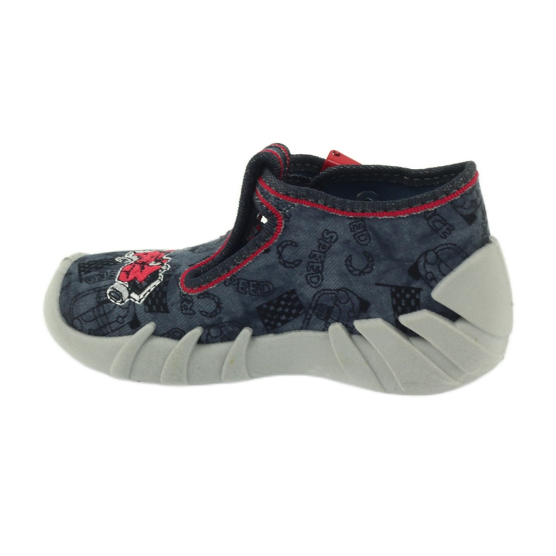 Scarpe per bambini Befado 110p324 pantofole nero grigio rosso 2