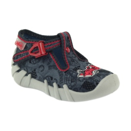 Scarpe per bambini Befado 110p324 pantofole nero grigio rosso 1