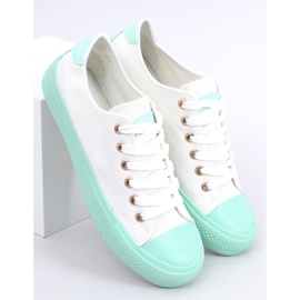 Sneakers su gomma colorata W-3051 Green bianco 1