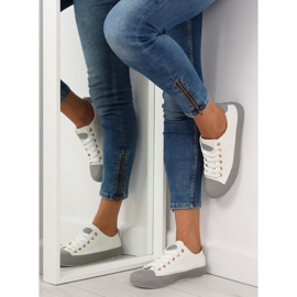 Sneakers su gomma colorata W-3051 White bianco 1