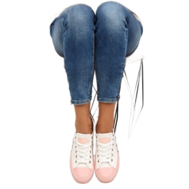 Sneakers su gomma colorata W-3051 White bianco 1