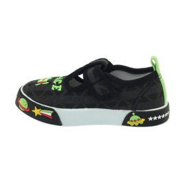 Sneakers da bambino con velcro nere American Club 207/2018 bianco nero verde 2