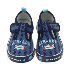 American Club Scarpe da ginnastica americane per bambini sottopiede in pelle blu navy 4