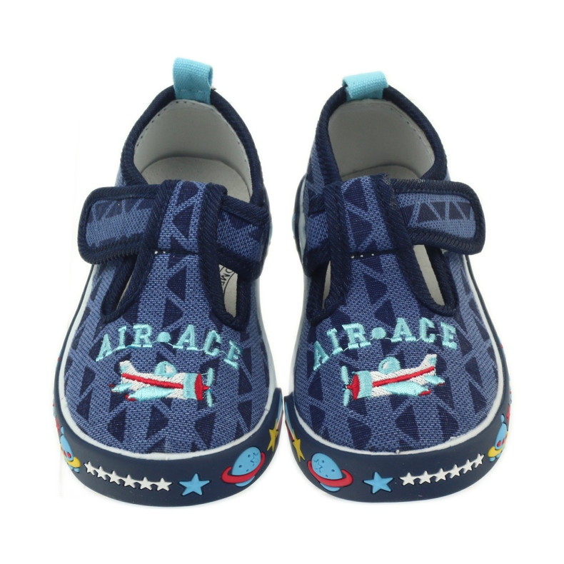 American Club Scarpe da ginnastica americane per bambini sottopiede in pelle blu navy 4