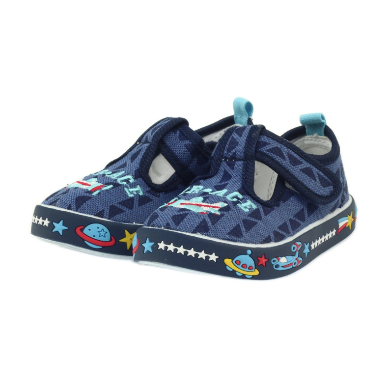 American Club Scarpe da ginnastica americane per bambini sottopiede in pelle blu navy 3