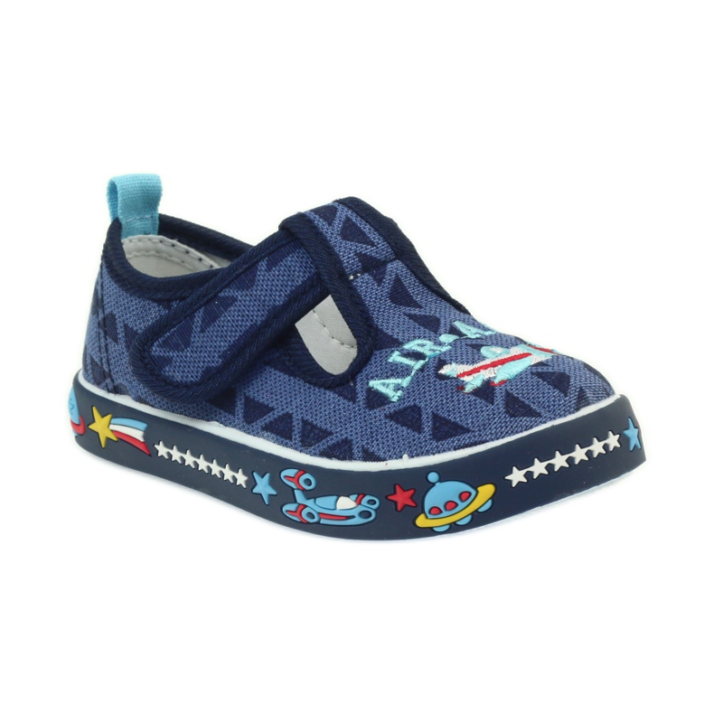 American Club Scarpe da ginnastica americane per bambini sottopiede in pelle blu navy 1