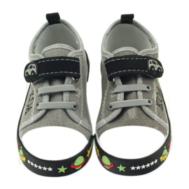 American Club Scarpe da ginnastica americane per bambini sottopiede in pelle bianco nero grigio 4