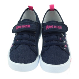 American Club Sneakers americane labbra rosa blu navy 4