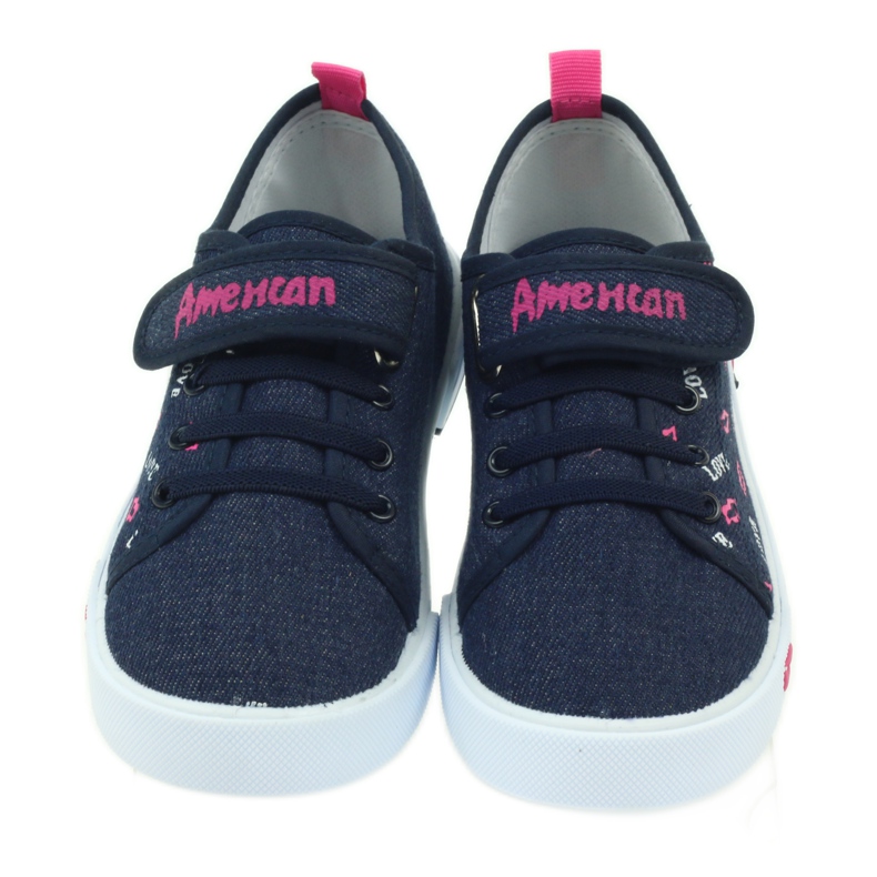 American Club Sneakers americane labbra rosa blu navy 4