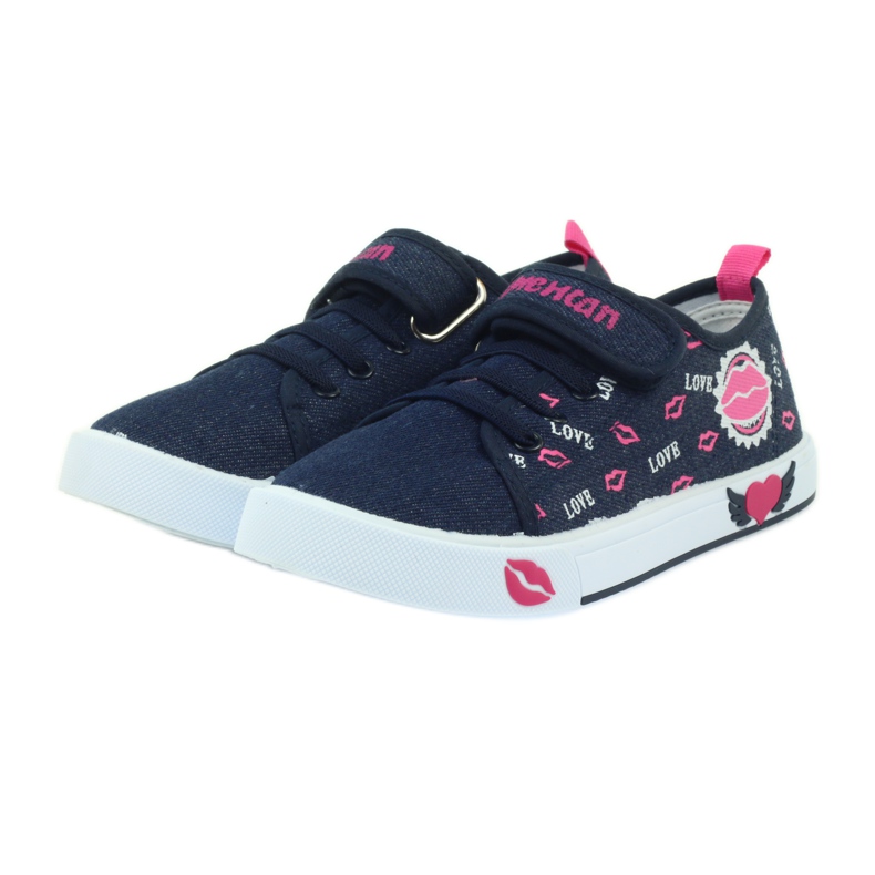 American Club Sneakers americane labbra rosa blu navy 3
