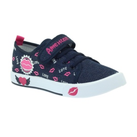 American Club Sneakers americane labbra rosa blu navy 1