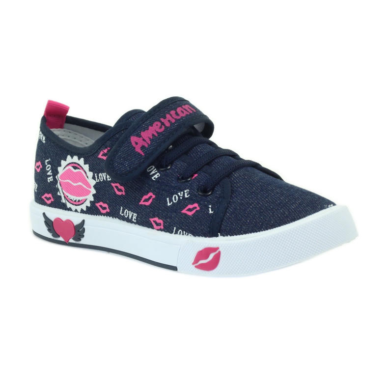 American Club Sneakers americane labbra rosa blu navy 1