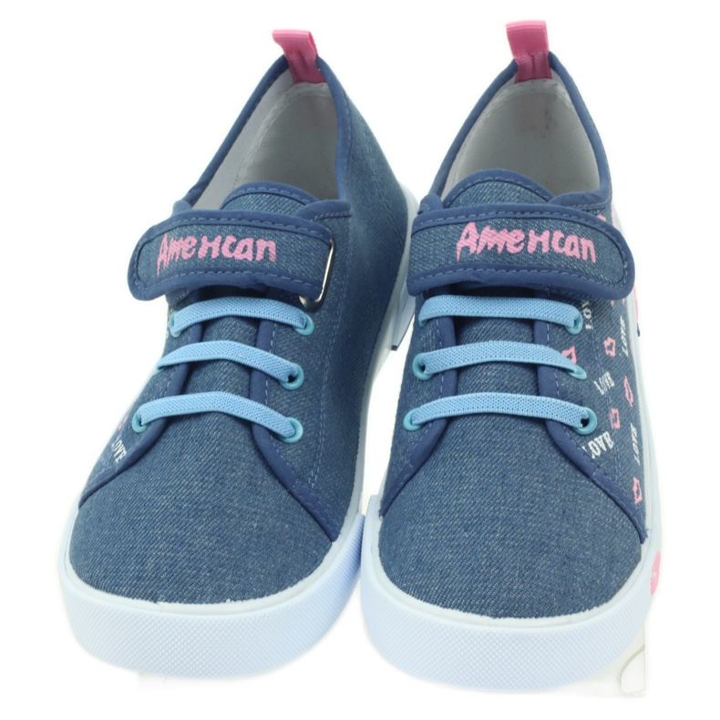 American Club Sneakers americane labbra rosa blu navy 4