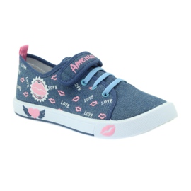 American Club Sneakers americane labbra rosa blu navy 1