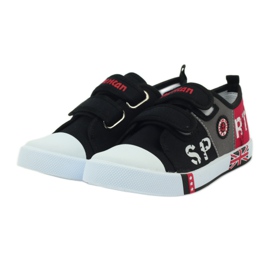 American Club Scarpe da bambino sneakers con la bandiera americana Velcro nero bianco grigio rosso 3