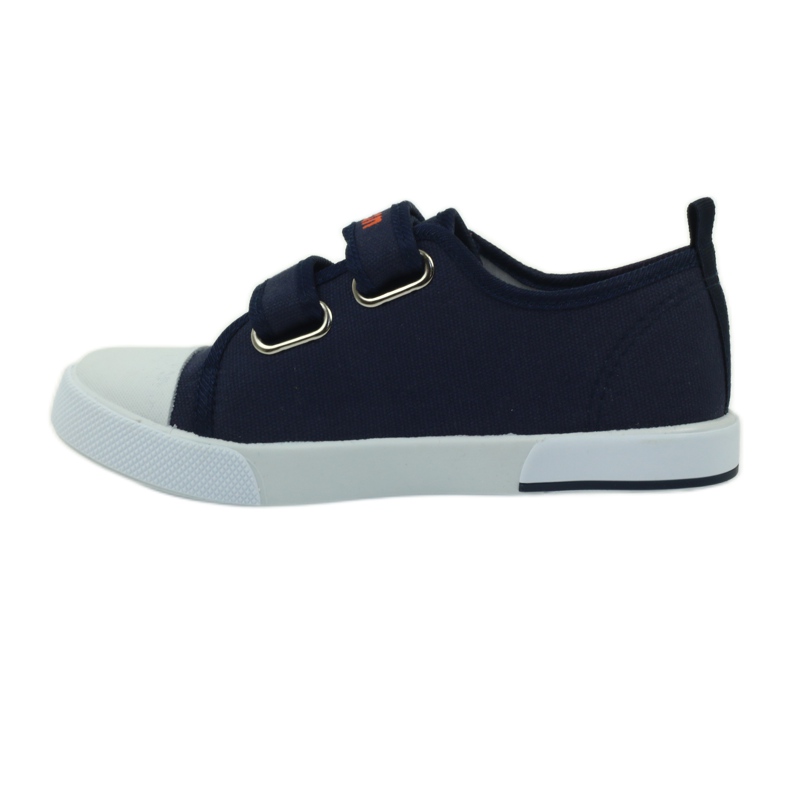 American Club Scarpe da bambino sneakers con bandierina in velcro blu navy americano bianco arancia grigio 2
