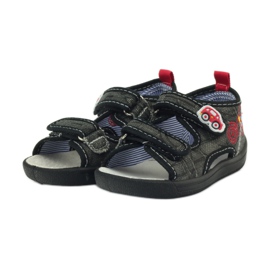 American Club Sandali americani scarpe per bambini sottopiede in pelle nero grigio rosso 3