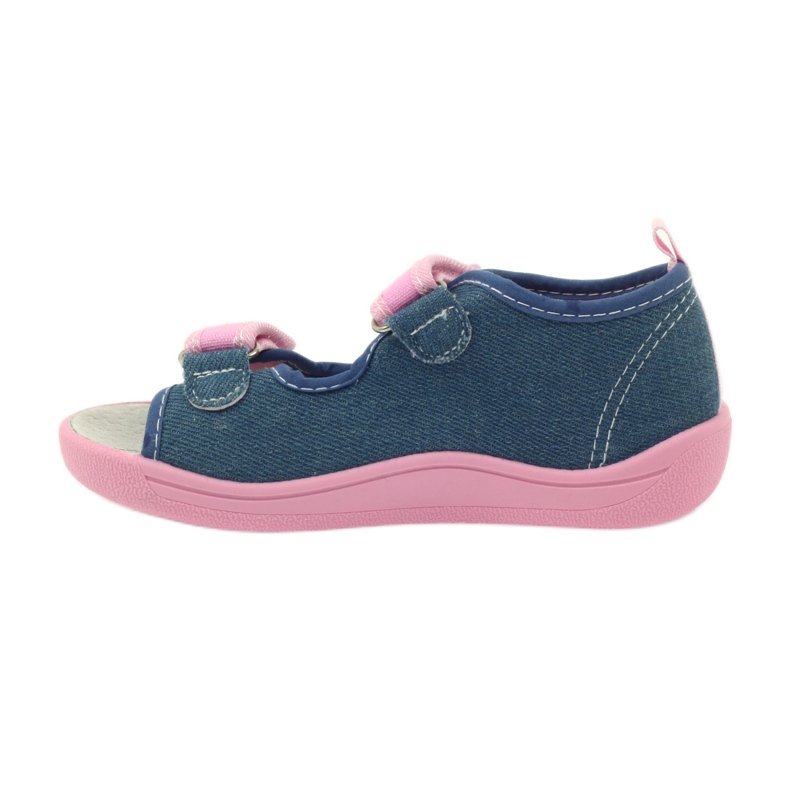 American Club Sandali americani scarpe per bambini sottopiede in pelle blu rosa 2