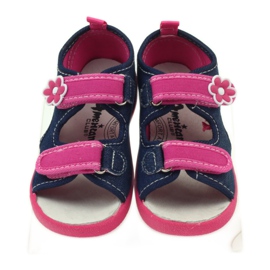 American Club Sandali americani scarpe per bambini sottopiede in pelle rosa blu navy 4