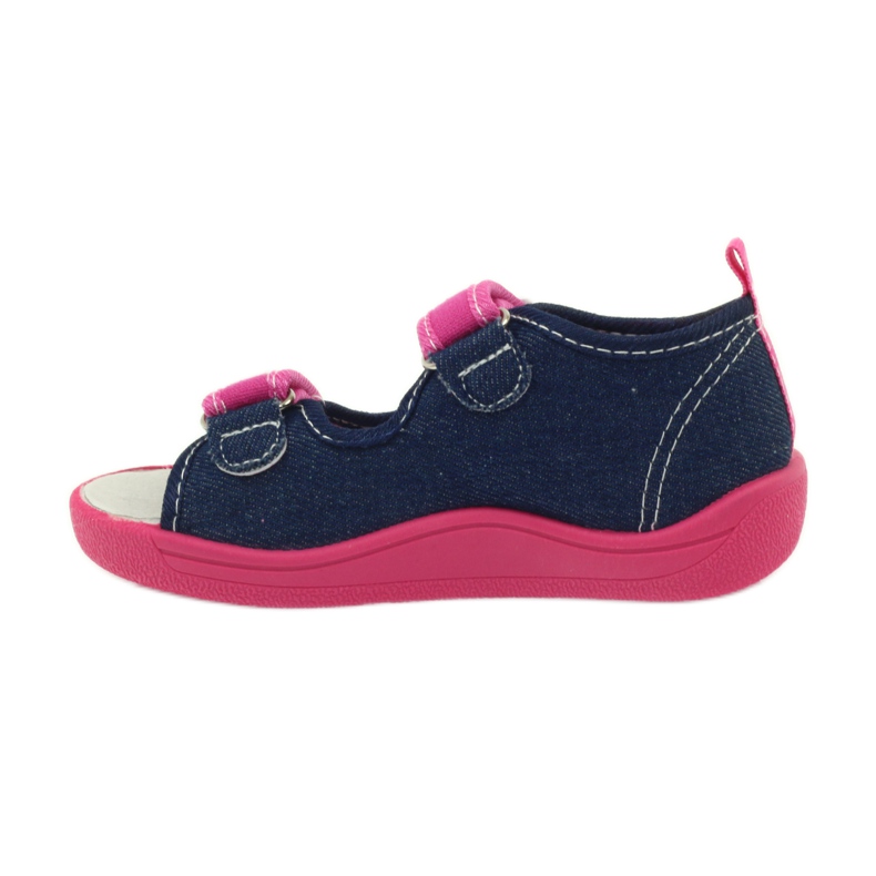 American Club Sandali americani scarpe per bambini sottopiede in pelle rosa blu navy 2