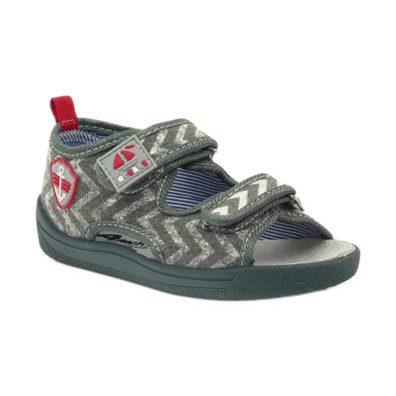 Sandali da bambino grigi American Club TEN36 grigio rosso 1