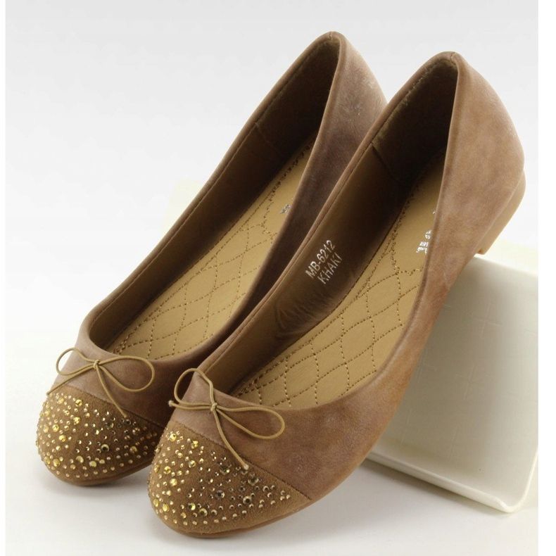 Ballerine con jet kaki MB-6212 cachi 1