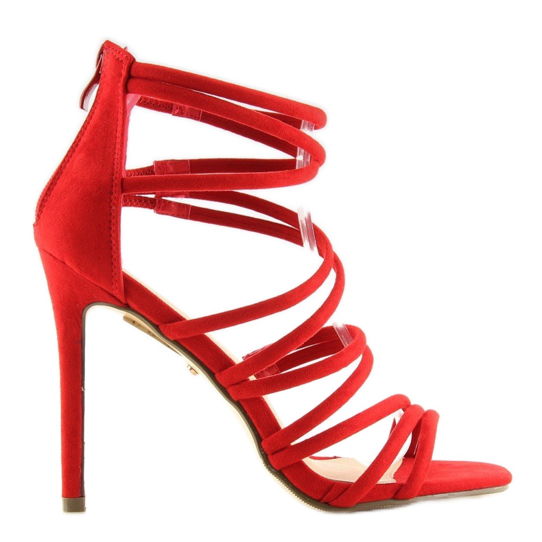 Sandali rossi su tacco alto LE039 Rosso 1
