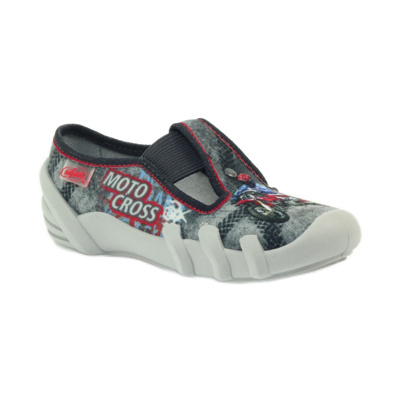 Befado scarpe per bambini pantofole 290x166 grigio rosso 1