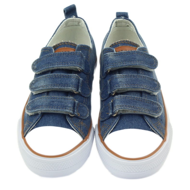 American Club Sneaker in denim dk con velcro blu 4