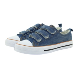 American Club Sneaker in denim dk con velcro blu 3