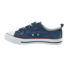 American Club Sneaker in denim dk con velcro blu 2