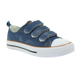 American Club Sneaker in denim dk con velcro blu 1