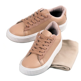 Sneakers marroni con stampa serpente marrone 1