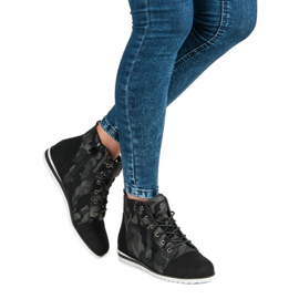 Vinceza Sneakers mimetiche sopra la caviglia nero 1