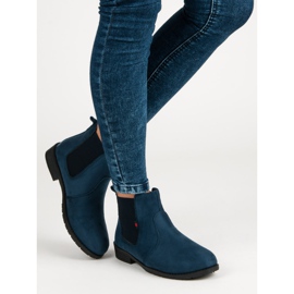 Lady Fashion Stivaletti slip-on in camoscio blu 2