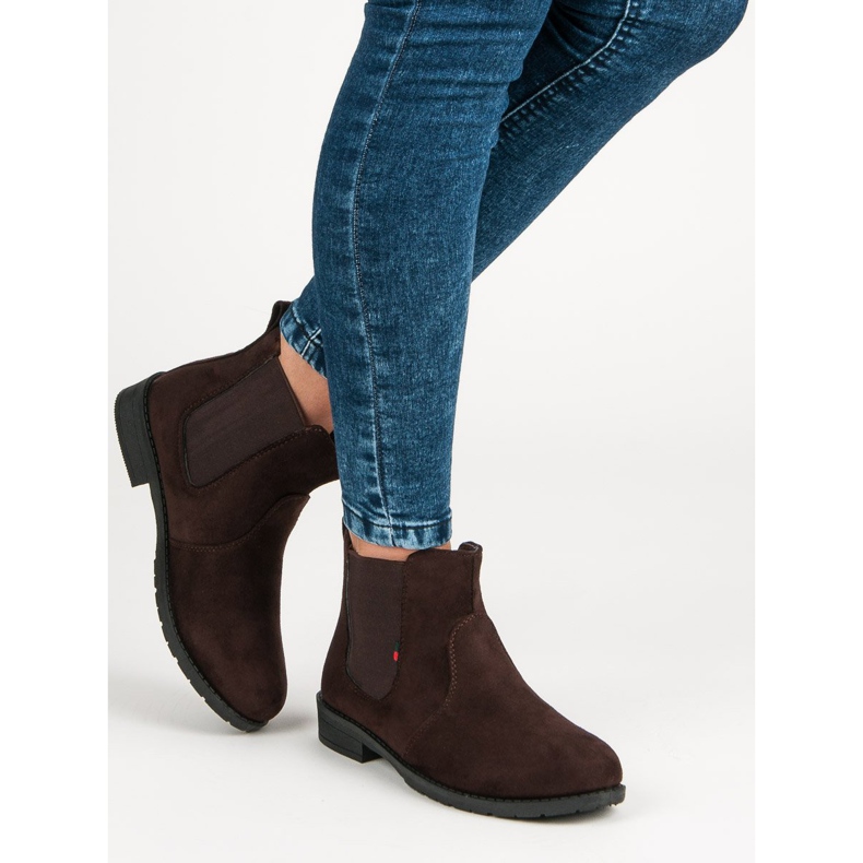 Lady Fashion Stivaletti slip-on in camoscio marrone 1