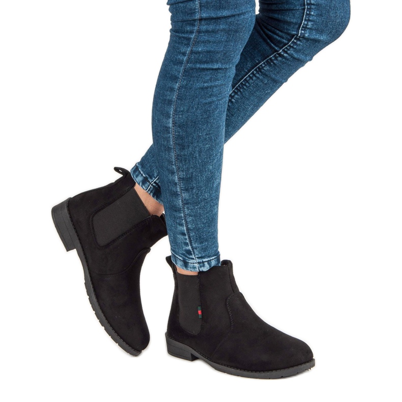 Lady Fashion Stivaletti slip-on in camoscio nero 2