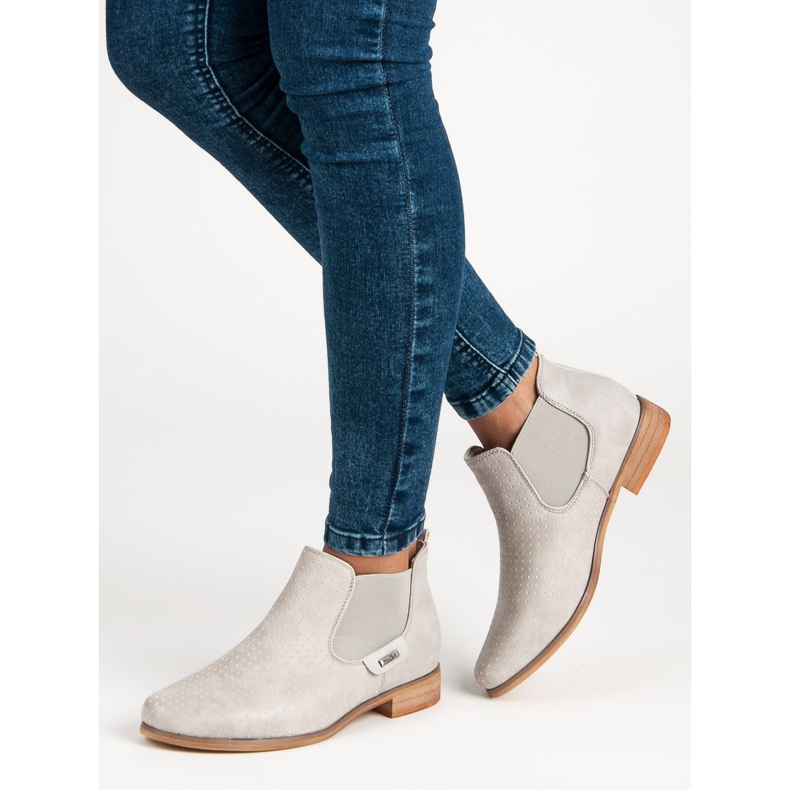 Filippo Stivali beige con traforato grigio 1