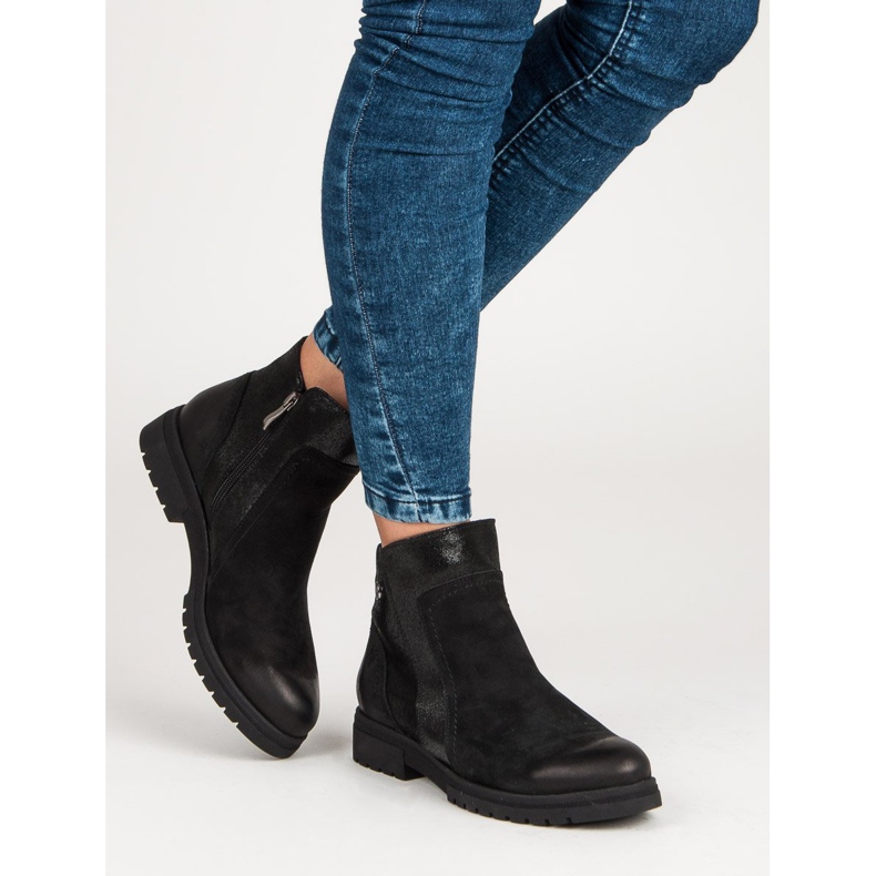 Comodi stivali VINCEZA in pelle nero 2