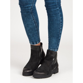 Comodi stivali VINCEZA in pelle nero 1