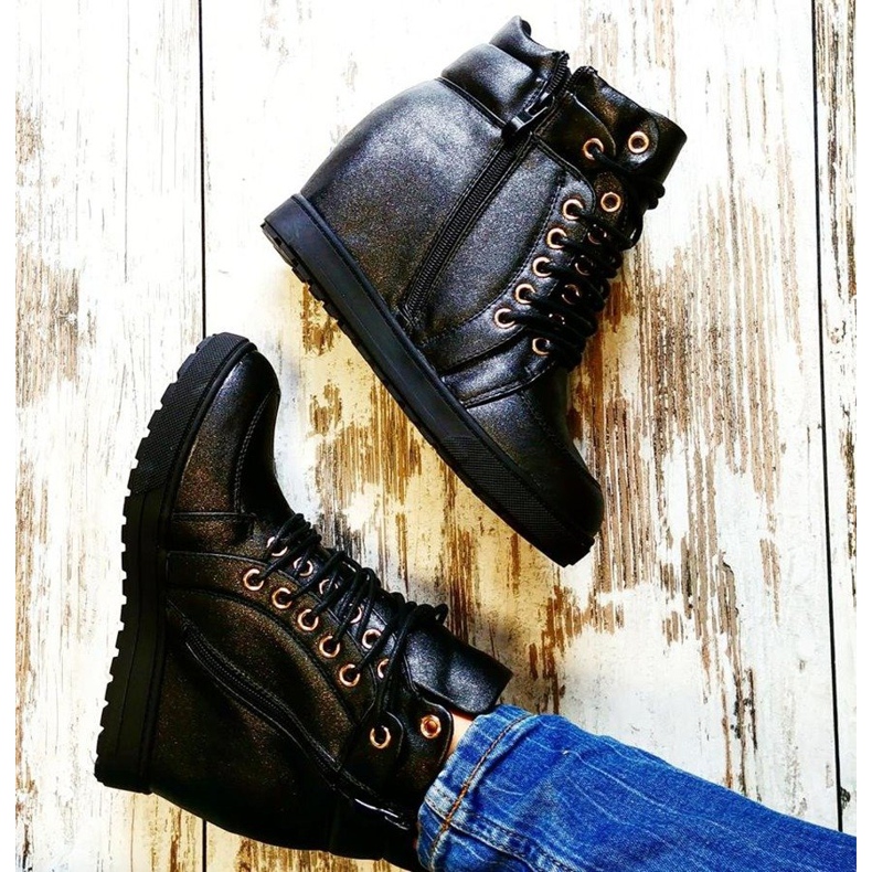 J. Star Eleganti scarpe da ginnastica allacciate nero 2