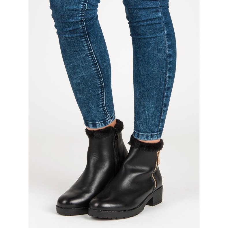 J. Star Stivali alla moda con pelliccia nero 1