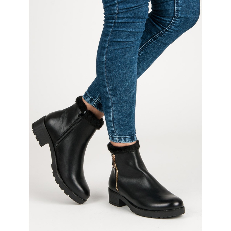 J. Star Stivali alla moda con pelliccia nero 2