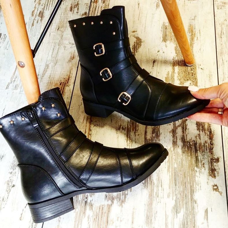 J. Star Stivali da donna classici nero 1