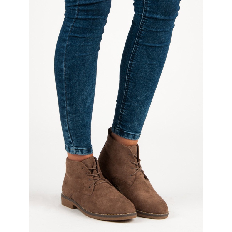 Stivaletti bassi allacciati marrone 1